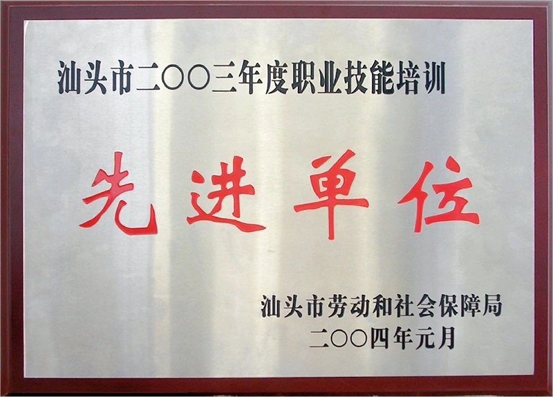 2003年先进单位证照或牌匾原图